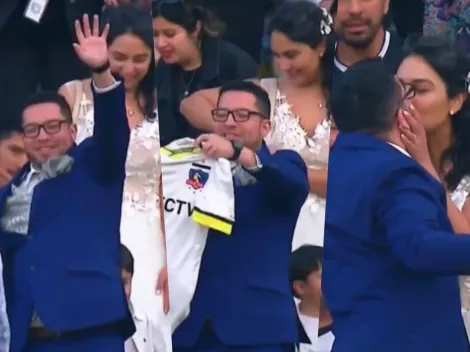 Se casó de azul: hincha albo celebra matrimonio en el Monumental