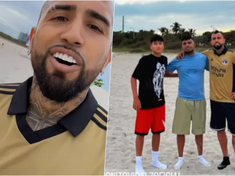 Vidal coquetea con Colo Colo: entrena con la camiseta alba