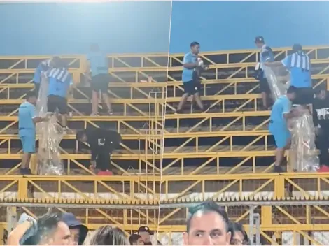 Hinchas de Iquique dan el ejemplo y se quedan a limpiar en La Pintana