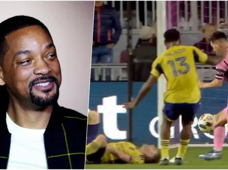 Messi las hizo todas: Saluda a Will Smith e inventa jugada "imposible"