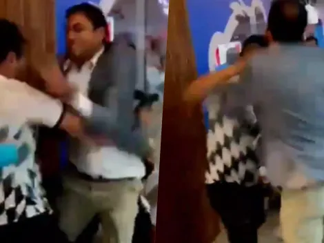 Hinchas caturros se agarran a combos en inauguración de tienda