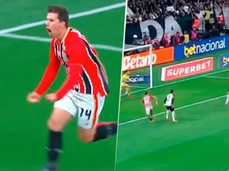 Sigue la racha en Sao Paulo: Tapia sorprende con golazo contra Corinthians