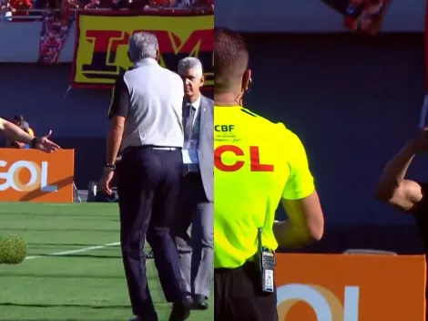 Vídeo: Tite se junta a Jair Ventura em reclamação ao árbitro