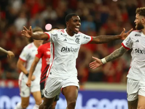 Flamengo: Evertton Araújo comemora gol contra o Athletico