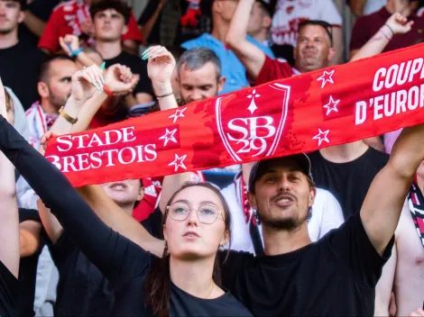 Torcedores do Brest festejam partida com Real Madrid na Champions