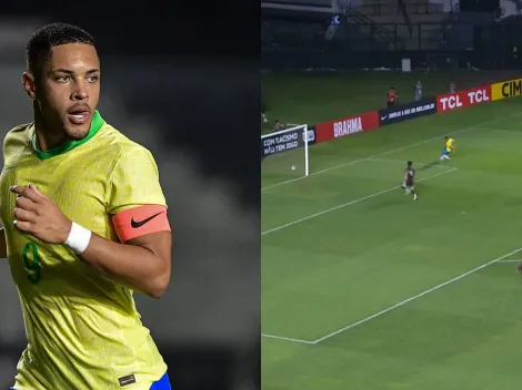 Vitor Roque perde gol feito, sem goleiro e sozinho na área