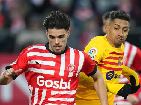 Mikel Arteta observa Miguel Gutiérrez, do Girona