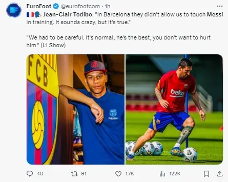 Barcelona players were given strict instructions on how to train with Messi