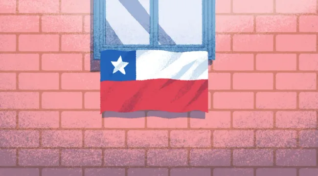 Bandera chilena de forma horizontal
