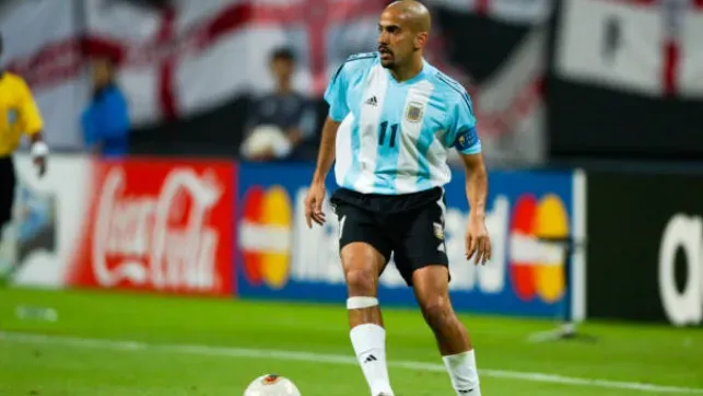 Juan Sebastián Verón en la Copa del Mundo de Corea y Japón 2002. Getty Images.