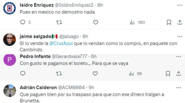 Aficionados de Cruz Azul opinando de la posible salida de Kevin Castaño (Twitter)