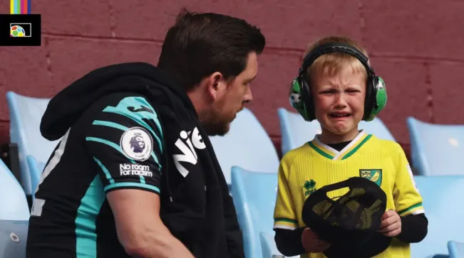 This Norwich fan probably needed a pretty big ice cream cone to ease the sadness of going down at the end of the 2022 EPL season.