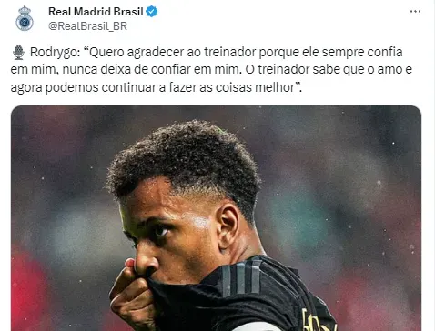 Rodrygo, do Real Madrid, manda recado ao Santos após rebaixamento