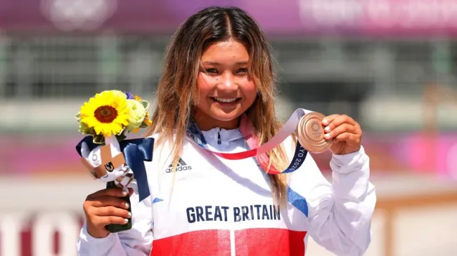 Sky Brown of Team Great Britain poses with her Bronze medal at the Tokyo 2020 Olympic Games. Ezra Shaw/Getty Images