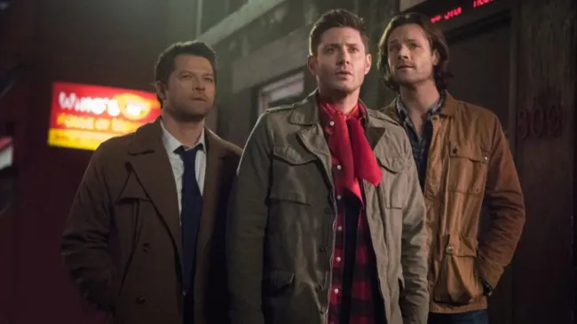 Jensen Ackles, Misha Collins and Jared Padalecki in Supernatural. (Source: IMDb)