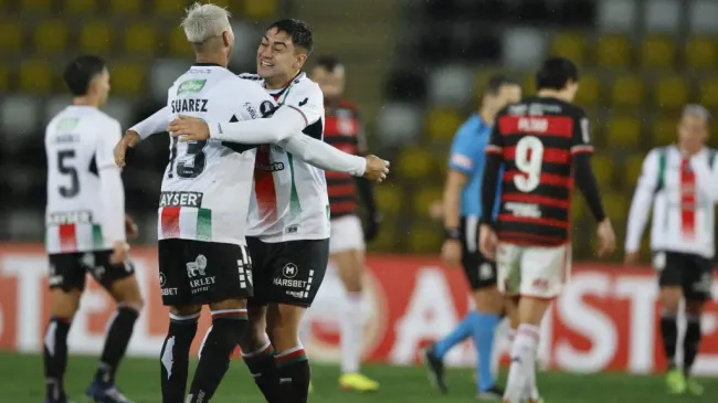 Palestino derrotó a Flamengo y se ilusiona con avanzar en Copa Libertadores. Foto: Photosport.