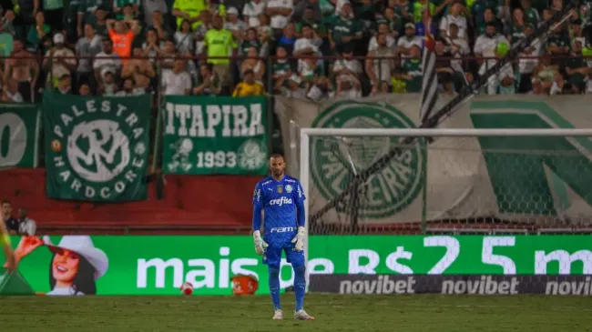 Goleiro do Palmeiras, Weverton, contra a Portuguesa | Fabio Menotti/Palmeiras