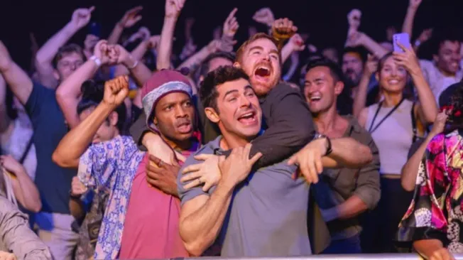 Zac Efron, Andrew Santino and Jermaine Fowler in Ricky Stanicky. (Source: Prime Video)