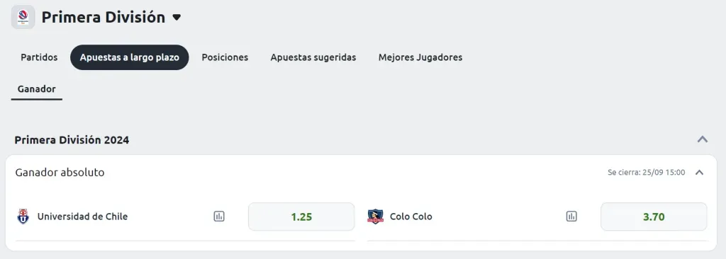 Apostar al Campeonato Nacional con Betano