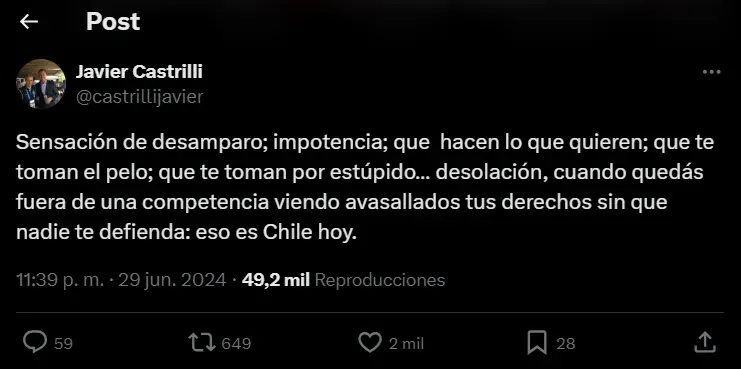 Castrilli defiende otra vez a Chile de un robo de la Conmebol