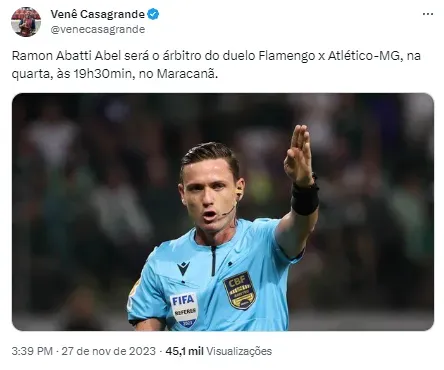 Agora já foi'; CBF escala árbitro que já prejudicou o Palmeiras