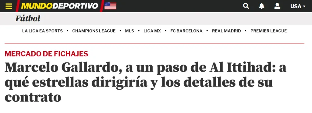 Mundo Deportivo de España en su versión para USA.