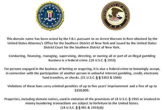 Aviso do FBI e DOJ na Black Friday (Reprodução/SuperPoker)