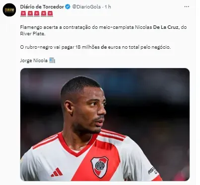 Flamengo acerta a contratação do uruguaio De La Cruz