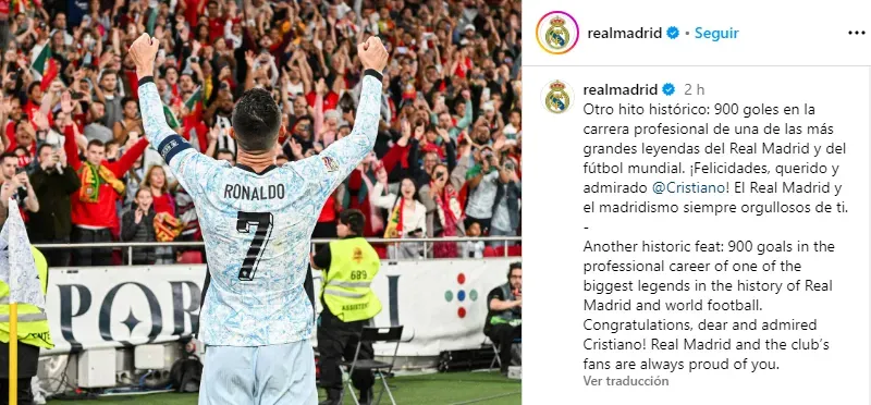 El mensaje del Real Madrid al portugués. [Foto Redes Sociales]