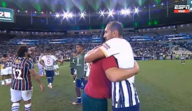Nicolás Amasifuén pidiéndole la camiseta a Marcelo. (Foto: Captura ESPN)