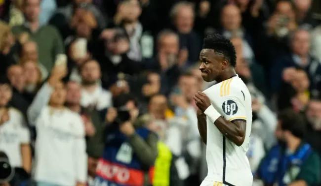 Vinicius celebra su gol ante Leipzig con Real Madrid: IMAGO