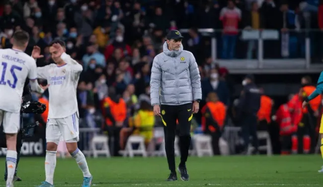 Thomas Tuchel durante aquella amarga victoria del Chelsea en el Bernabéu: IMAGO