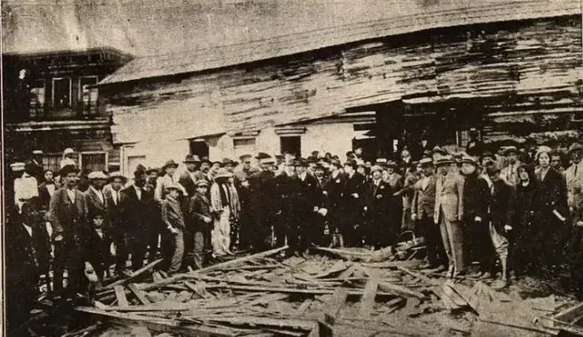 Así quedó Chañaral en 1922. Foto: Santiago Nostálgico.