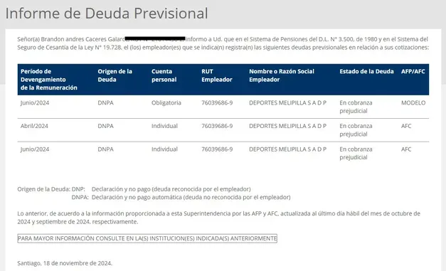 El documento que accedió Redgol sobre la denuncia a Melipilla