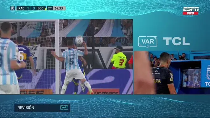 El penal no sancionado para Boca vs. Racing