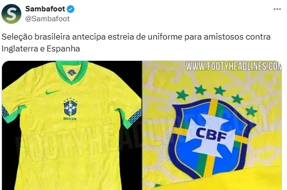 Seleção Brasileira usará uniforme azul contra o Equador nas