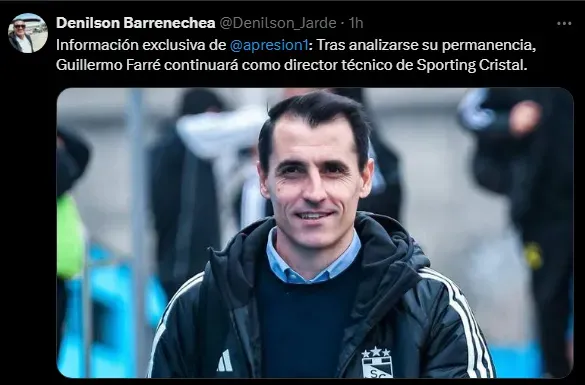 Guillermo Farré se queda (Foto: X).