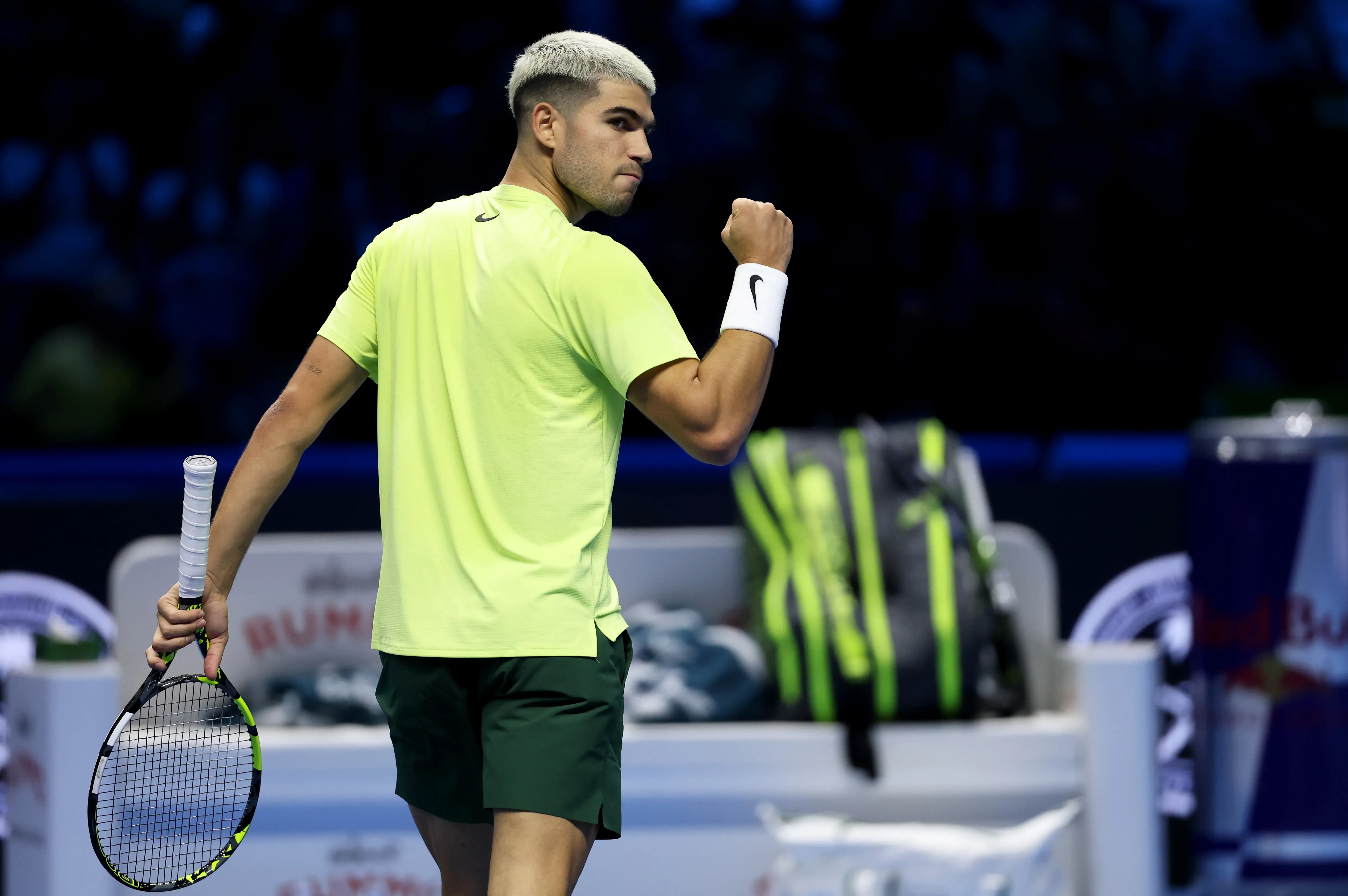 Carlos Alcaraz debutó con una victoria en el ATP Finals. (Photo by Clive Brunskill/Getty Images)