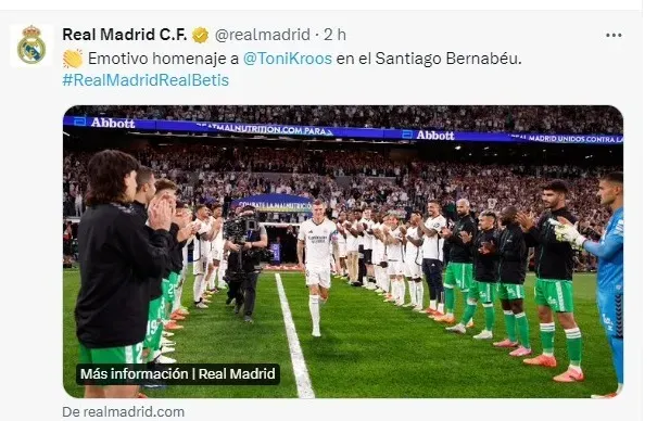 Toni Kroos recibe homenajes en su último partido con el Real Madrid en el Bernabéu