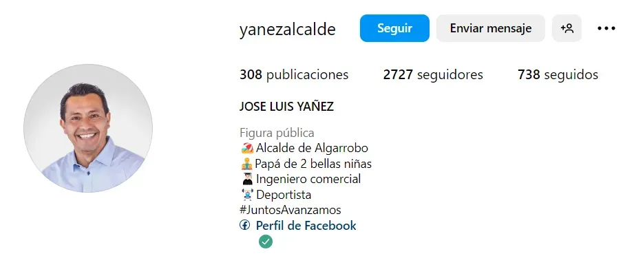 Perfil Instagram del alcalde de Alaarrobo