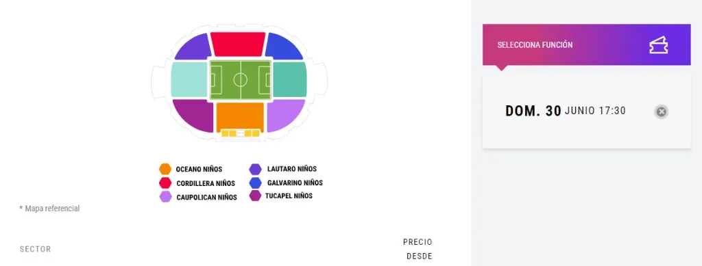 Las entradas para el Colo Colo vs O’Higgins siguen bloqueadas en el sistema de Puntoticket. | Foto: Captura.