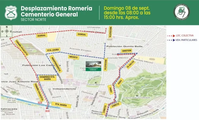 Mapas de los desvíos y cortes de tránsito sector norte | Foto: Carabineros de Chile