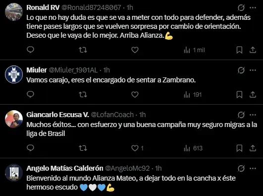 Comentarios de los hinchas de Mateo Antoni (Foto: X).