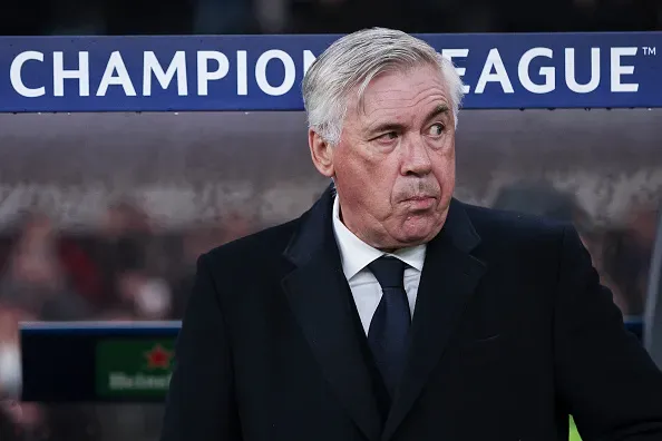 Foto: Maja Hitij/Getty Images – Carlo Ancelotti pode acabar dirigindo Robert Renan no Real Madrid