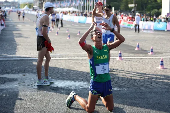 Caio Bonfim conseguiu a prata na marcha atlética. Foto: Michael Steele/Getty Images