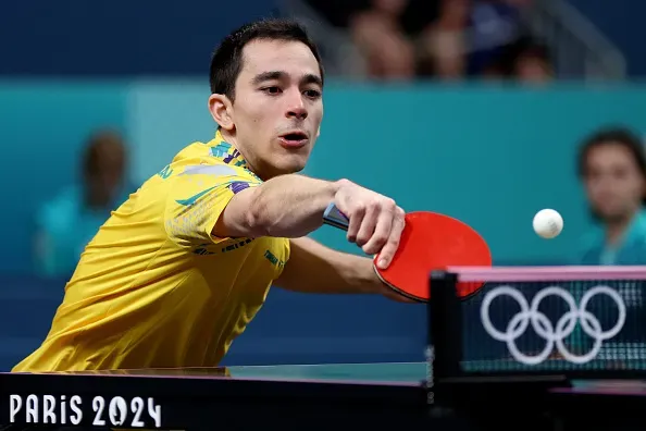 Hugo Calderano perdeu na semifinal do tênis de mesa. Foto: Lars Baron/Getty Images