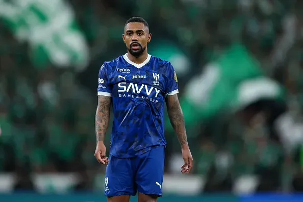 JEDDAH, SAUDI ARABIA – OCTOBER 5: Malcom of Al Hilal looks on during the Saudi Pro League match between Al Ahli and Al Hilal at King Abdullah Sports City on October 5, 2024 in Jeddah, Saudi Arabia. (Photo by Yasser Bakhsh/Getty Images)