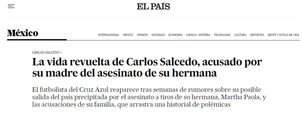 Así titularon la información en el diario El País