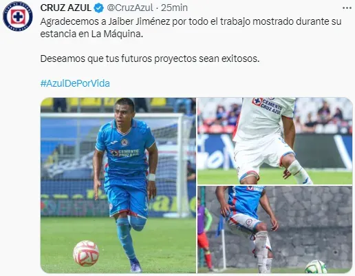 Cruz Azul anuncia nueva baja. (@CruzAzul)