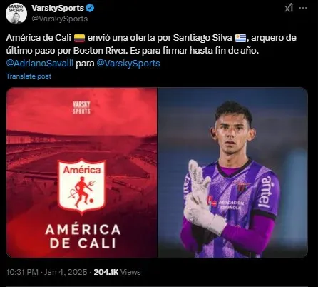 Posible fichaje para el América de Cali.